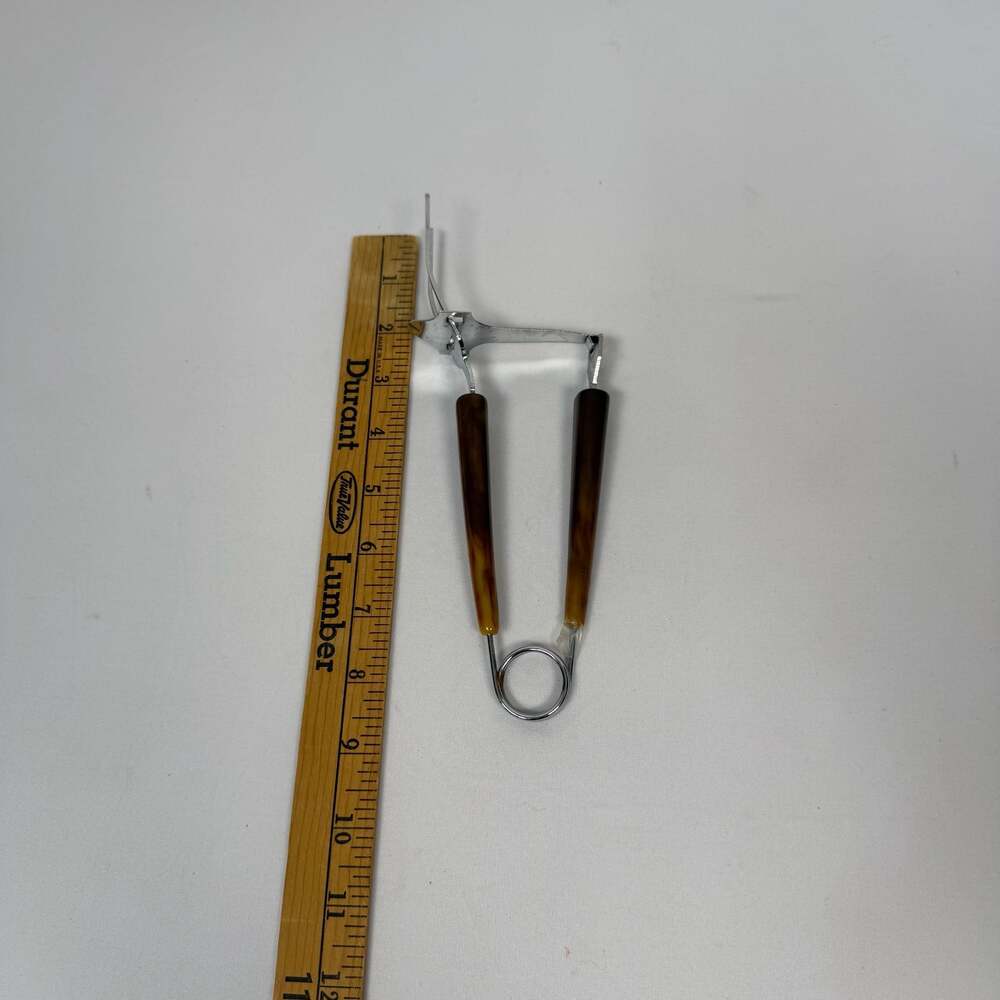Vintage Langner Mfg. Co. Hostess Serverette Meat Fork Marbled Bakelite Handles - Picture 6 of 6